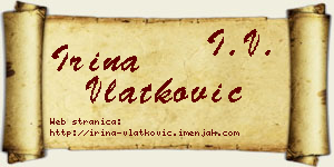 Irina Vlatković vizit kartica